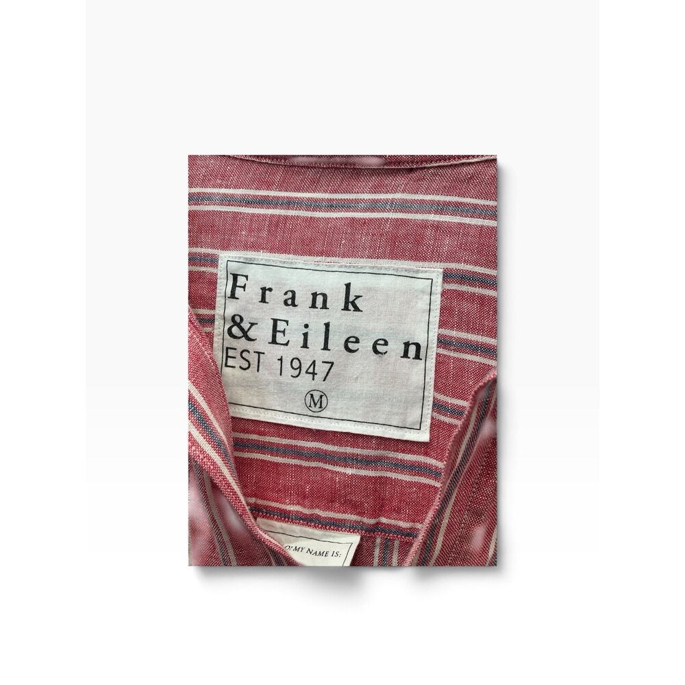 Frank & Eileen Women’s Size M Red/White/Blue Striped Linen Collared Tunic - Picture 5 of 13